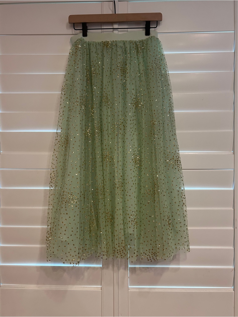 Anthropologie Sydney Shimmer Tulle Midi Skirt Mint Green Size Small - Picture 6 of 6